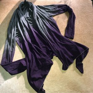 Twenty One L ombré open non sweater cardi purple & grey